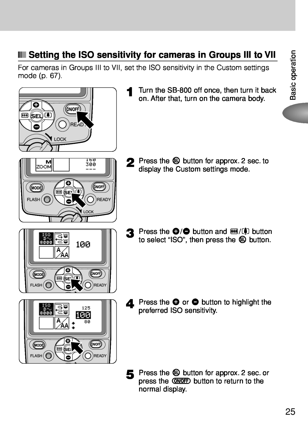 Nikon SB-800 instruction manual Setting the ISO sensitivity for cameras in Groups III to 