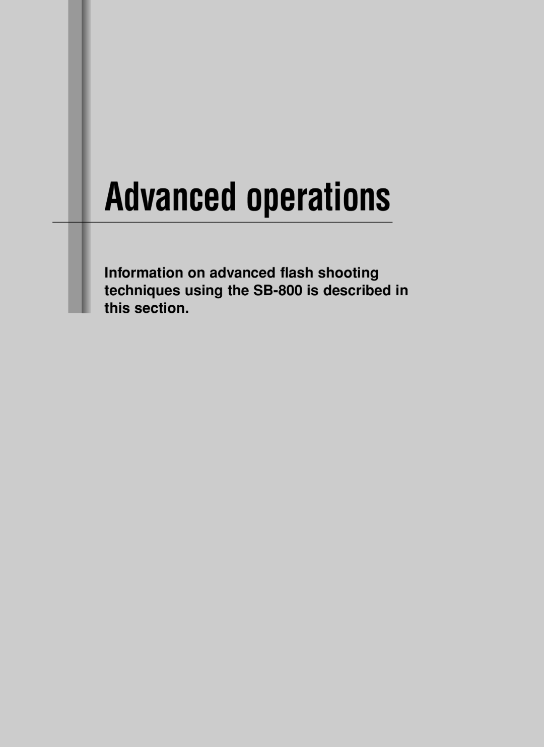 Nikon SB-800 instruction manual Advanced operations 