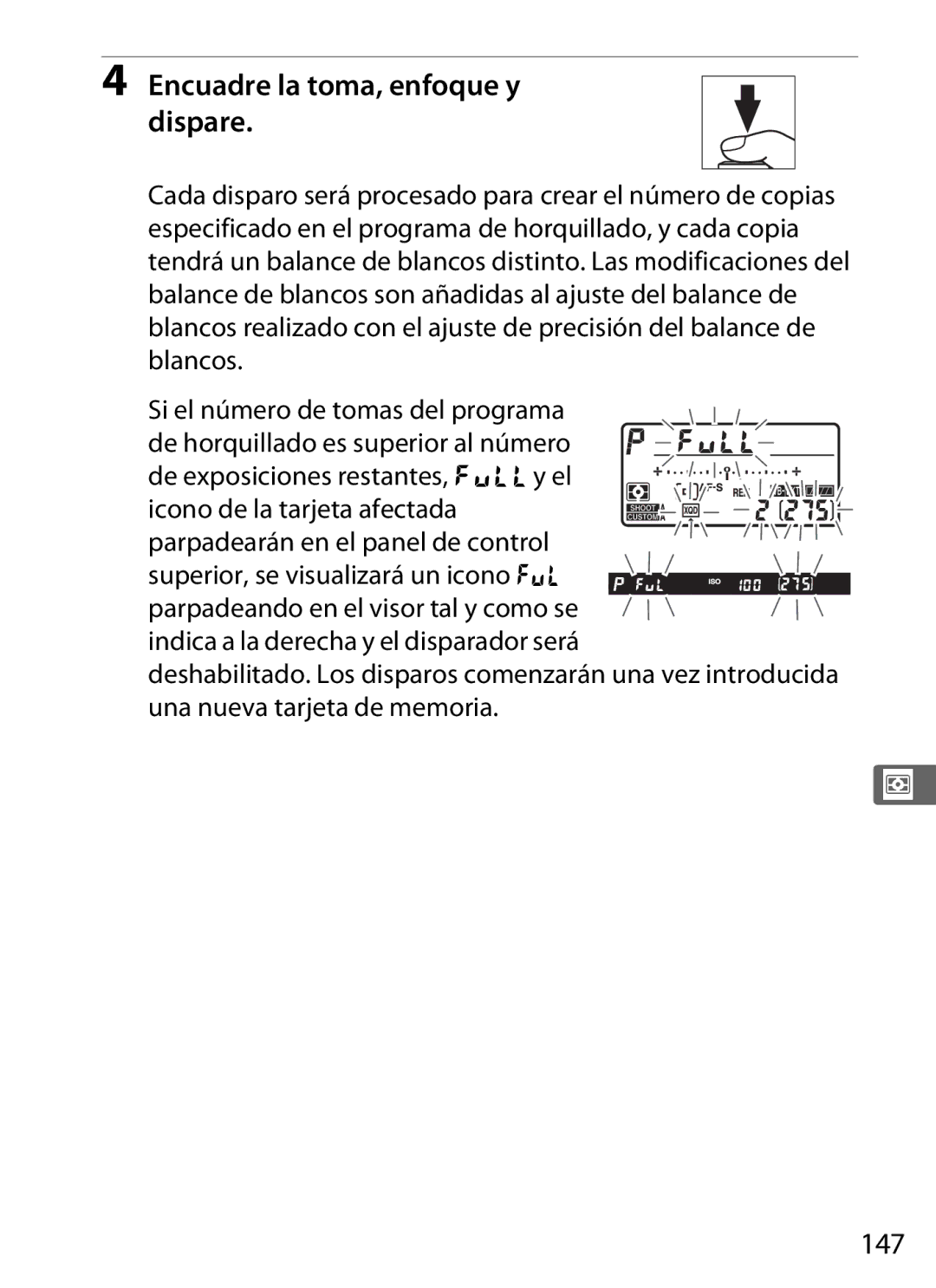 Nikon SB1L01 manual Encuadre la toma, enfoque y dispare, 147 