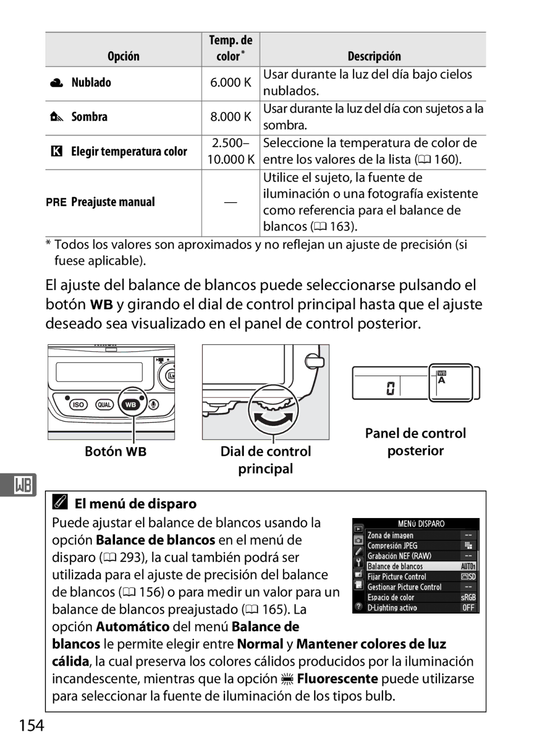 Nikon SB1L01 manual 154, Botón U, El menú de disparo 