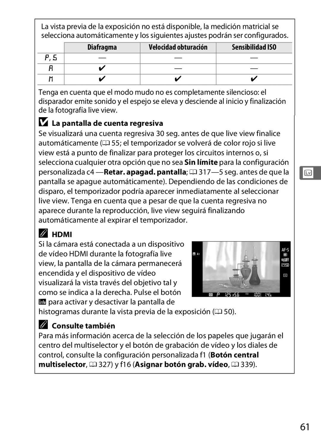 Nikon SB1L01 manual Diafragma, La pantalla de cuenta regresiva, Histogramas durante la vista previa de la exposición 0 