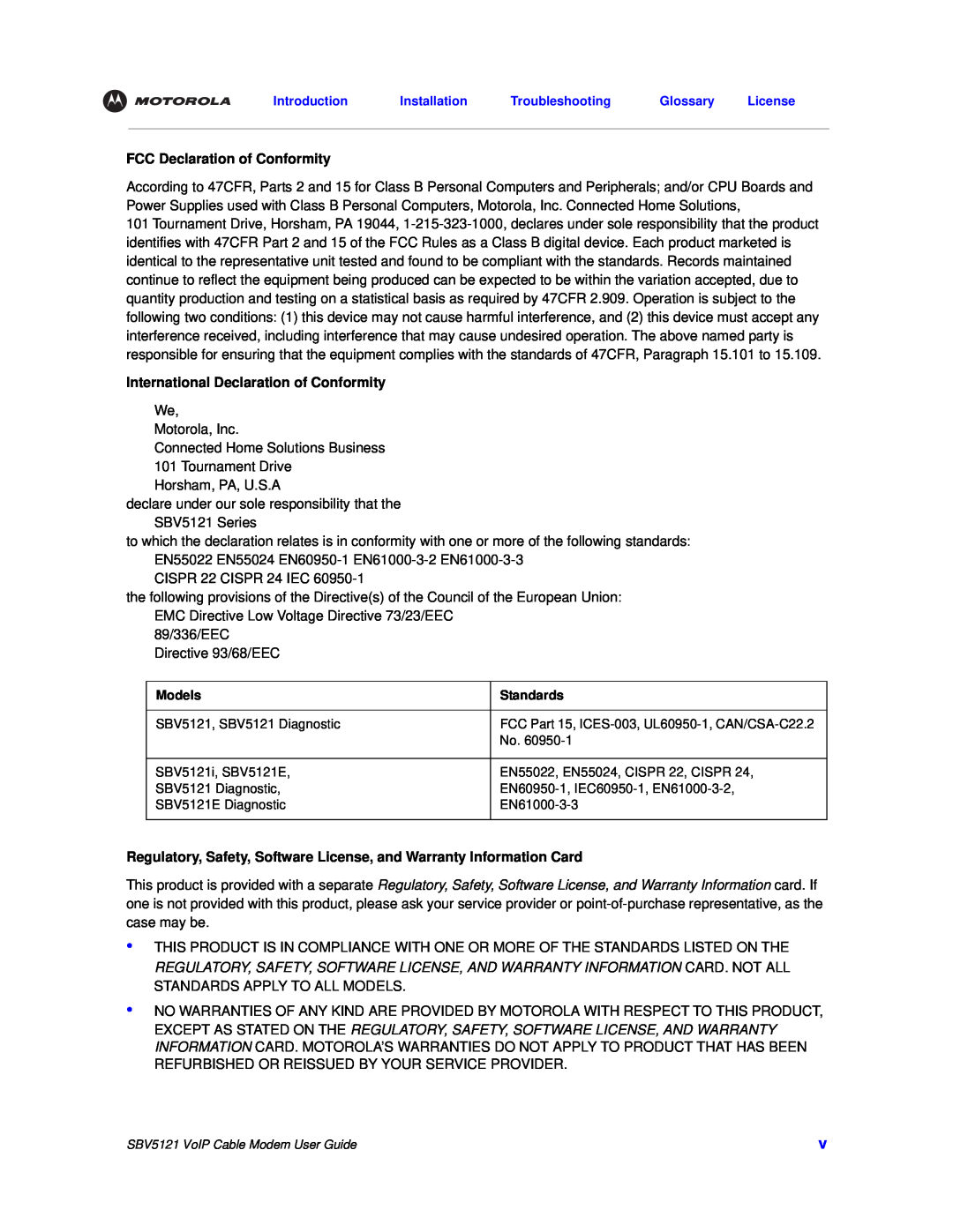 Nikon SBV5121 manual FCC Declaration of Conformity, International Declaration of Conformity 