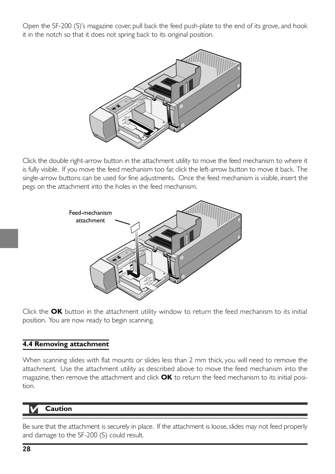 Nikon SF-200 specifications Removing attachment 