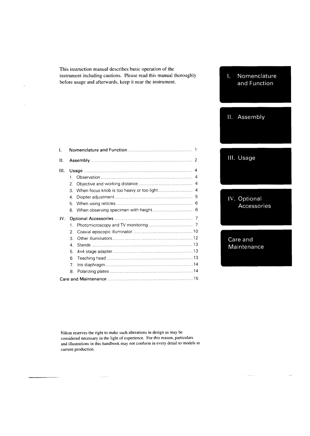 Nikon SMZ-10A manual 