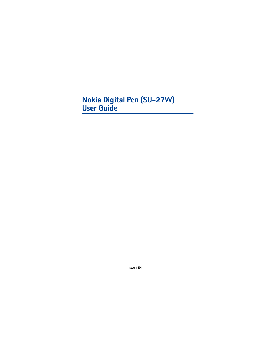 Nikon manual Nokia Digital Pen SU-27W User Guide, Issue 1 EN 