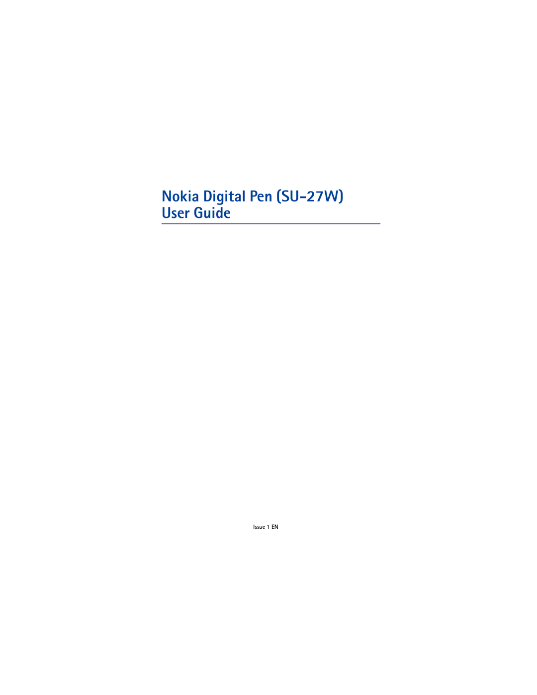 Nikon manual Nokia Digital Pen SU-27W User Guide 