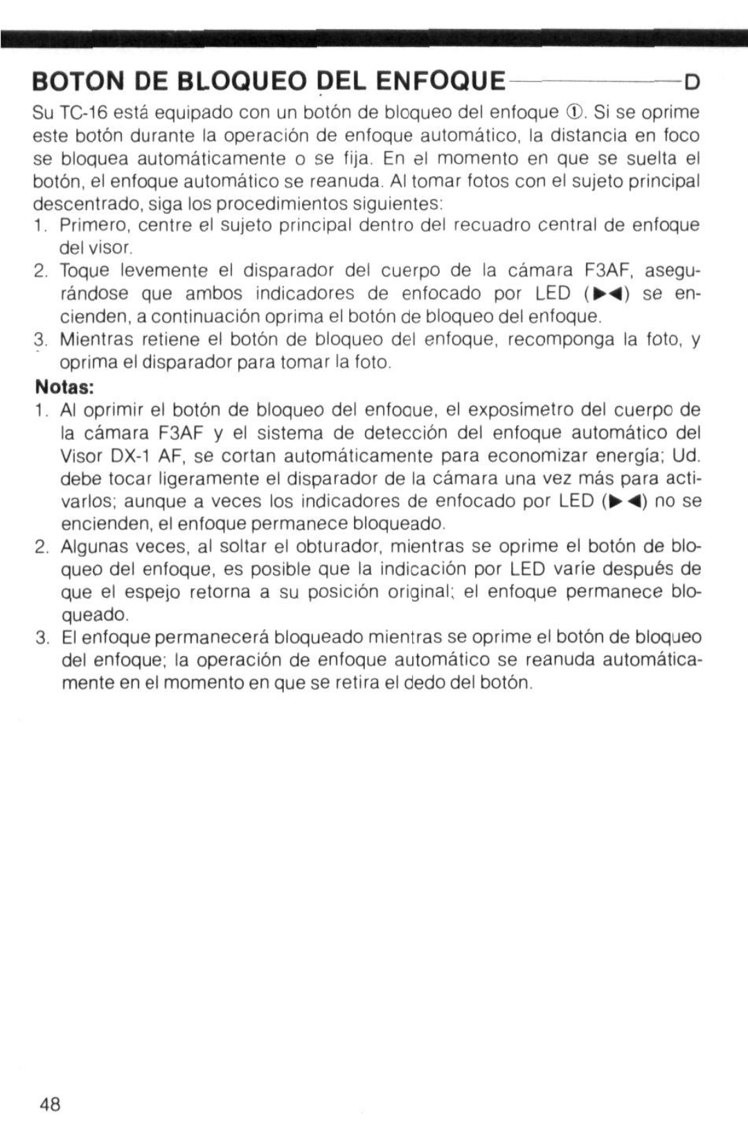 Nikon TC-16 instruction manual Boton DE Bloqueo DEL Enfoque 