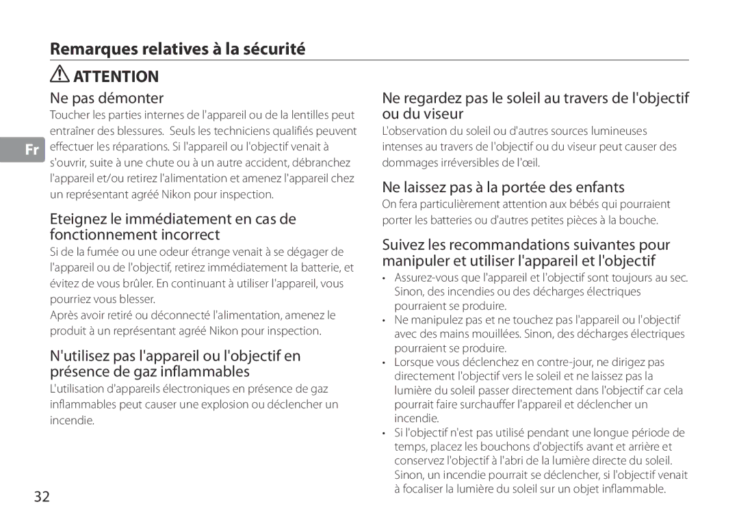 Nikon TC-20E III manual Remarques relatives à la sécurité 