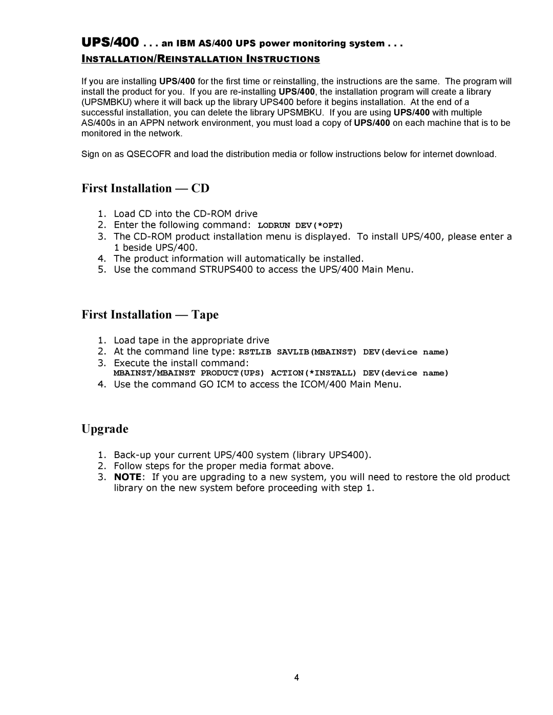 Nikon UPS installation instructions First Installation CD, INSTALLATION/REINSTALLATION Instructions 