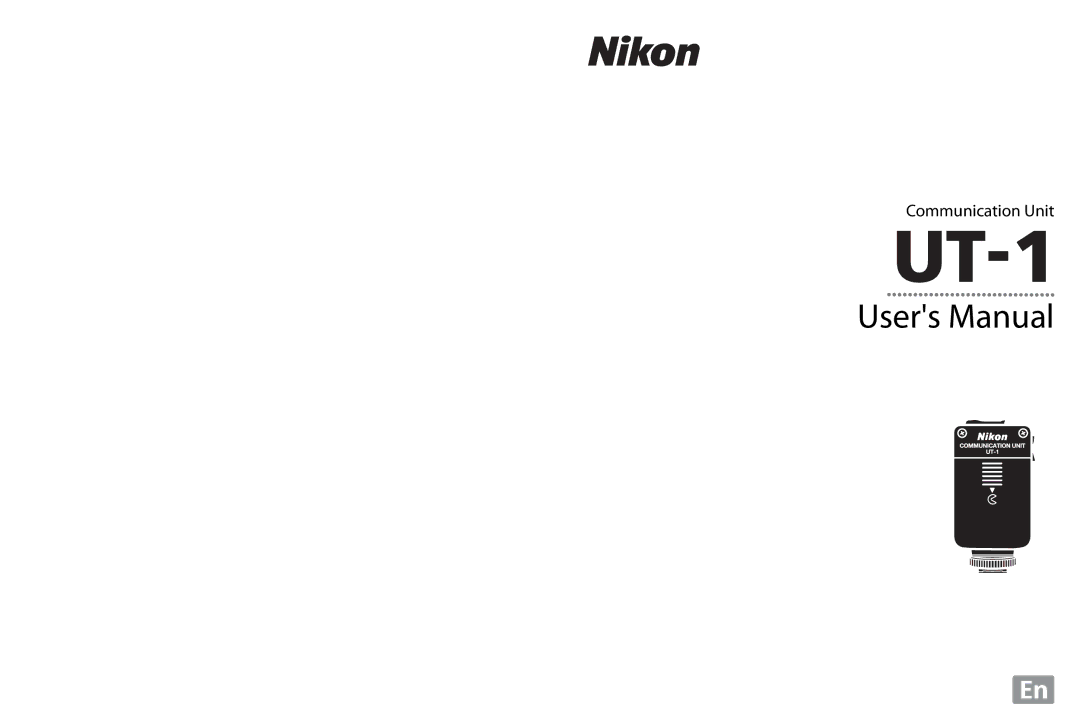 Nikon UT-1 user manual Communication Unit 