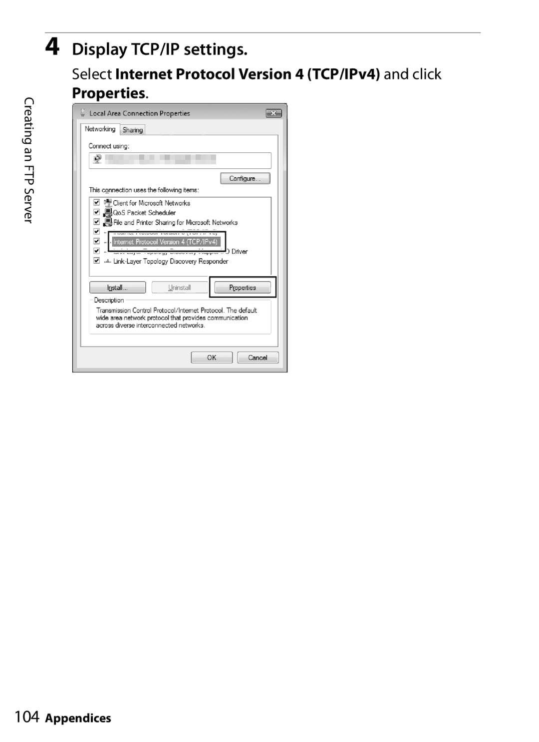 Nikon UT-1 user manual Display TCP/IP settings 