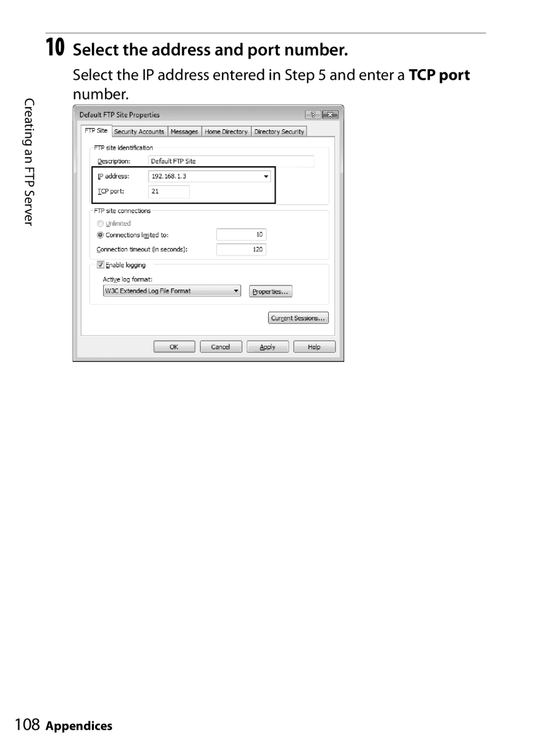 Nikon UT-1 user manual Select the address and port number 