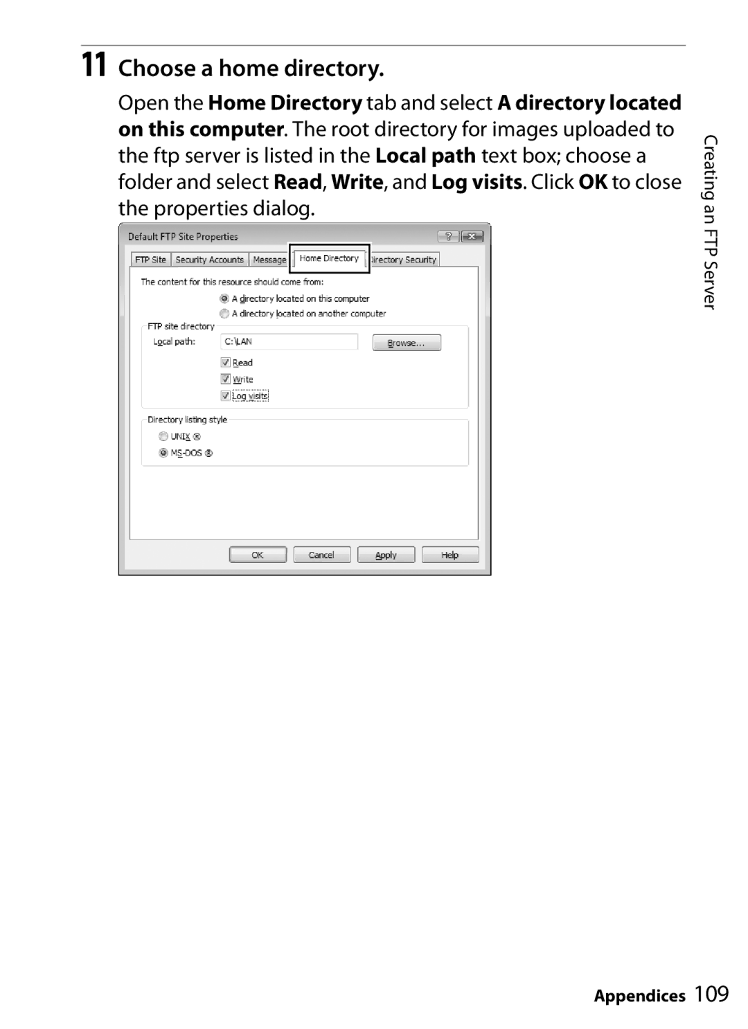 Nikon UT-1 user manual Choose a home directory 