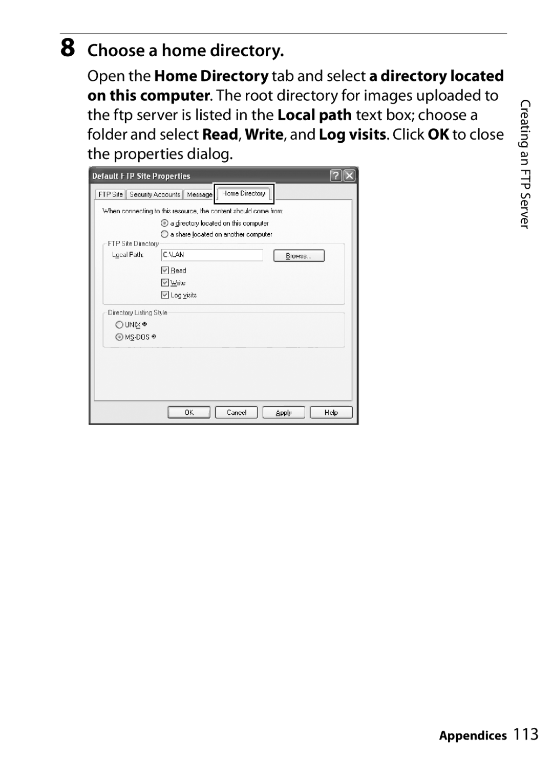 Nikon UT-1 user manual Choose a home directory 