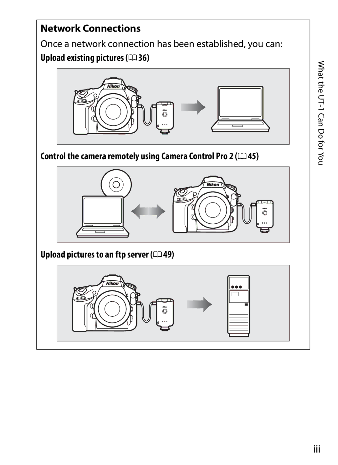 Nikon UT-1 user manual Upload existing pictures, Upload pictures to an ftp server 