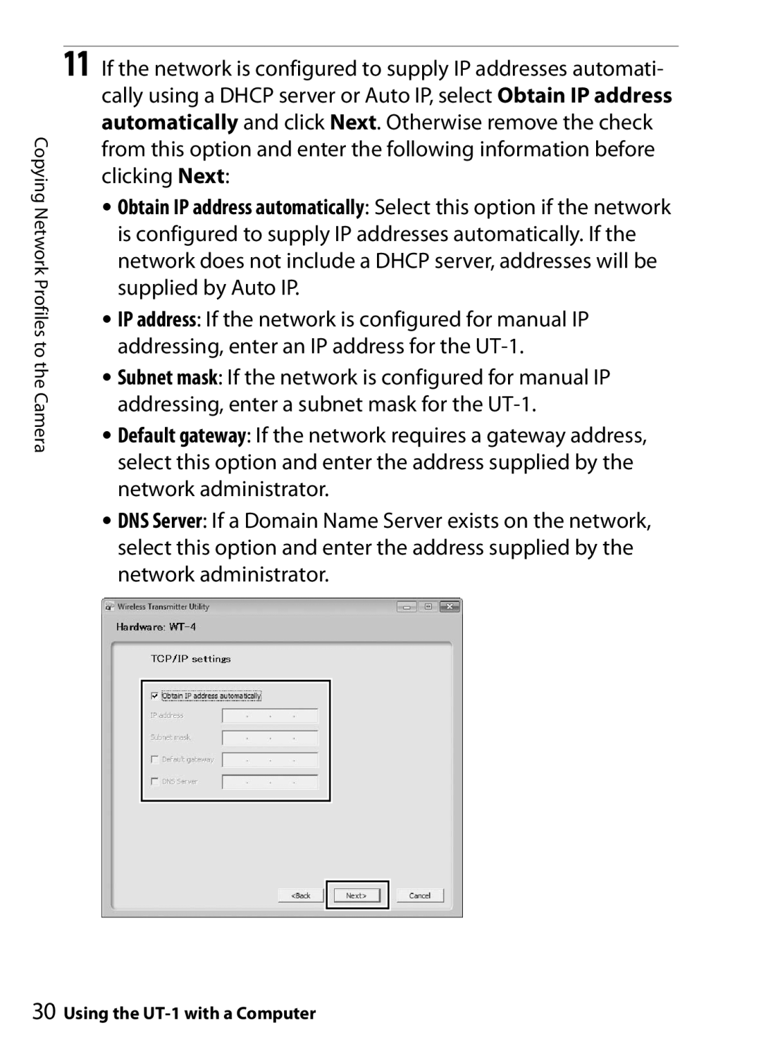 Nikon user manual Using the UT-1 with a Computer 