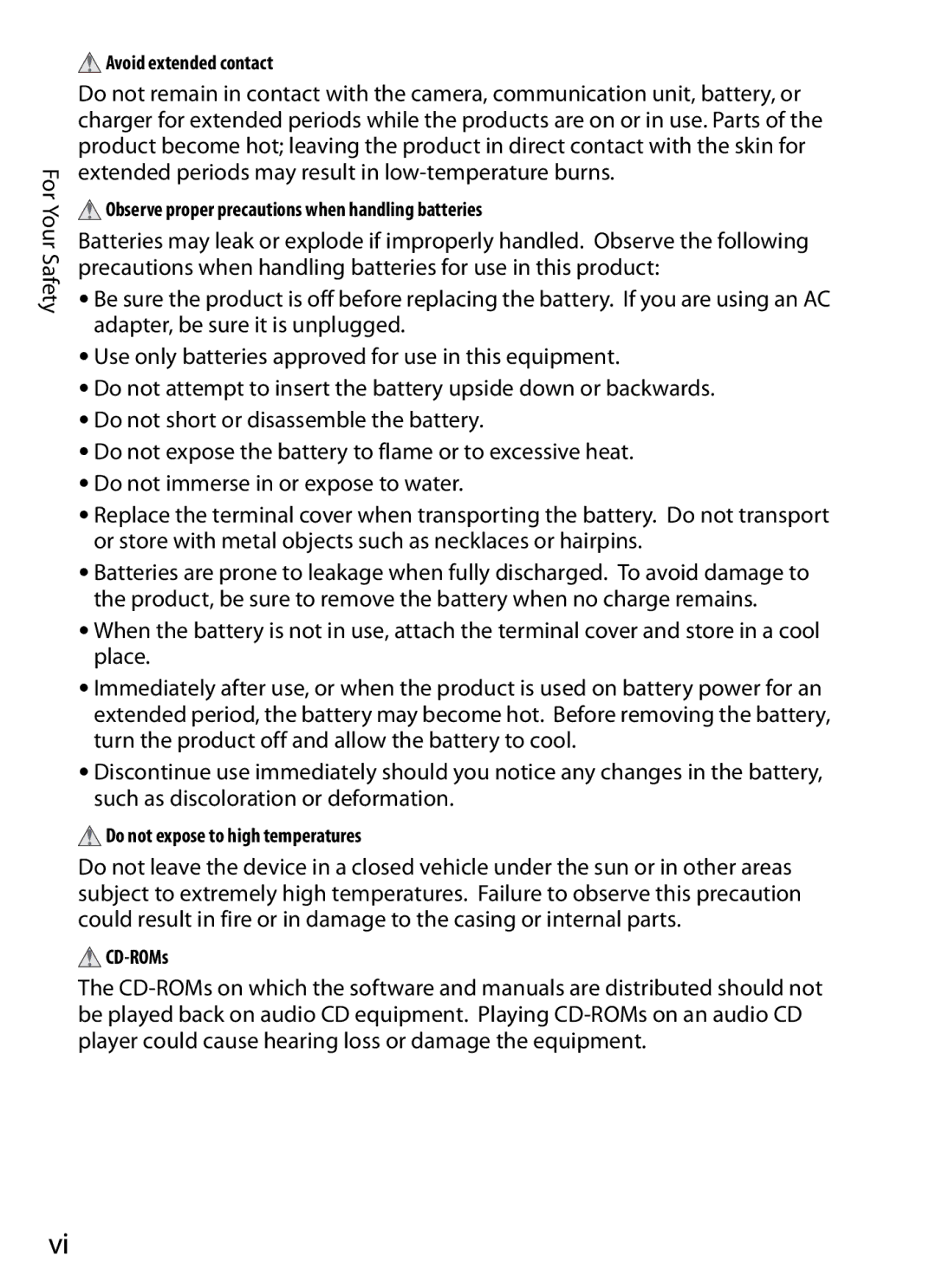 Nikon UT-1 user manual Avoid extended contact 