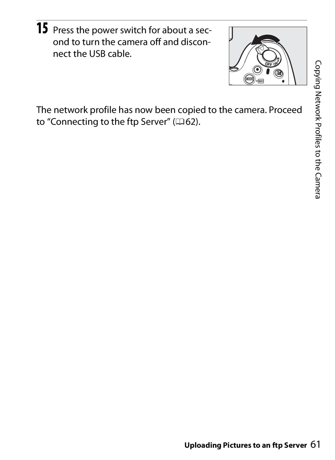 Nikon UT-1 user manual Copying Network Profiles to the Camera 