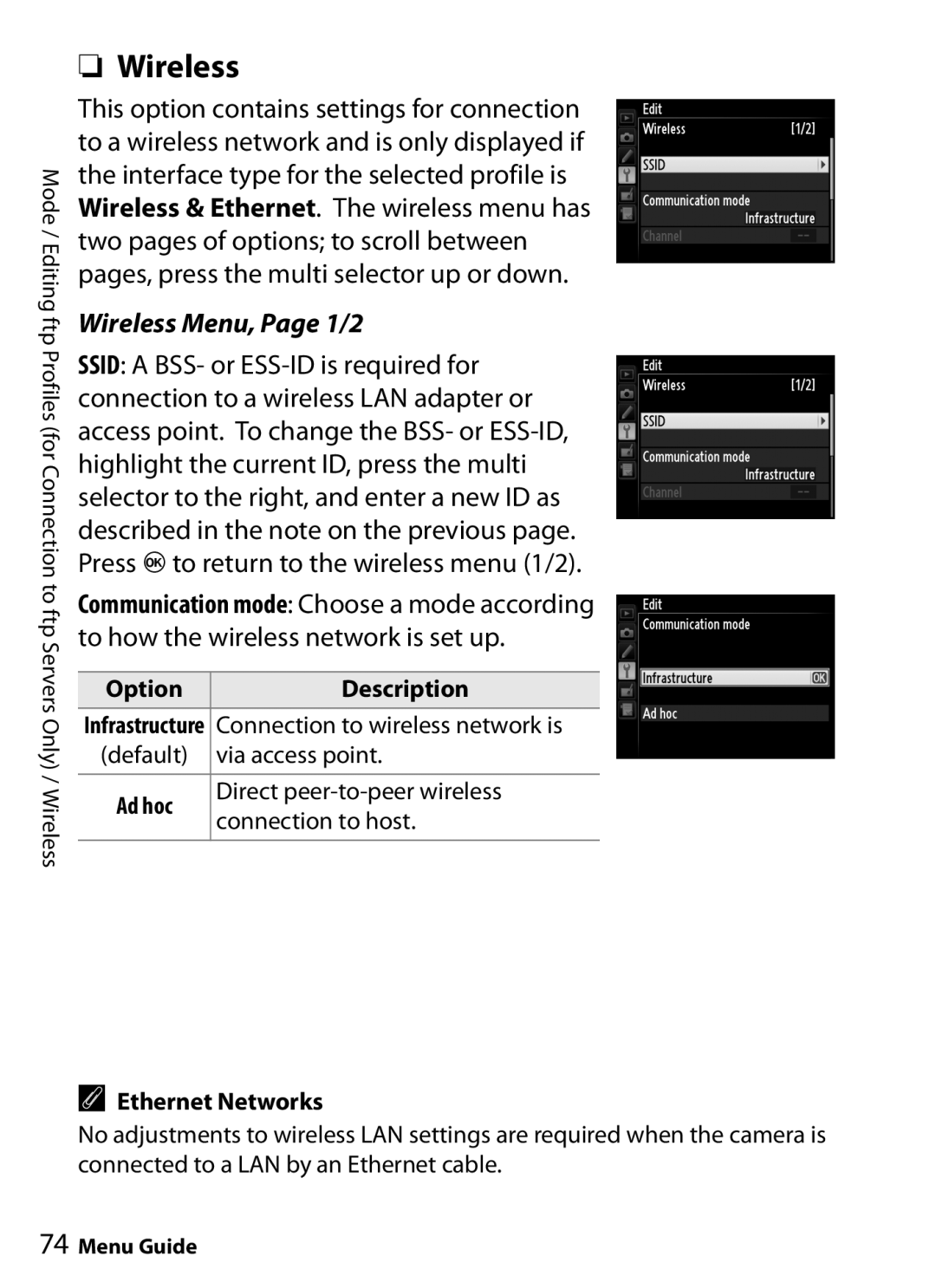 Nikon UT-1 user manual Option Description, Ethernet Networks 