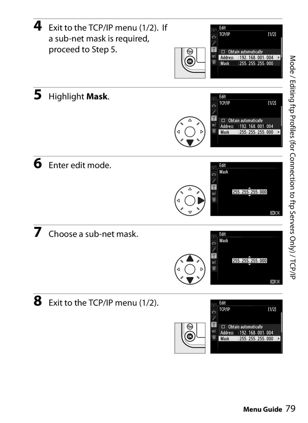 Nikon UT-1 user manual Menu Guide 