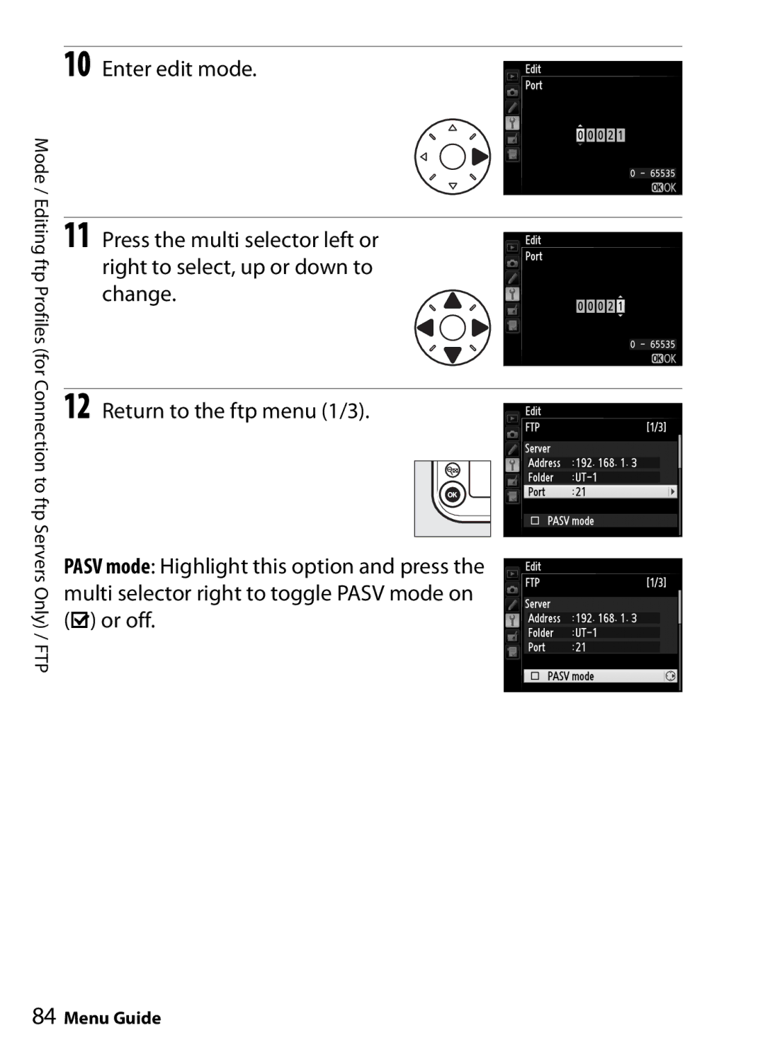 Nikon UT-1 user manual Enter edit mode 