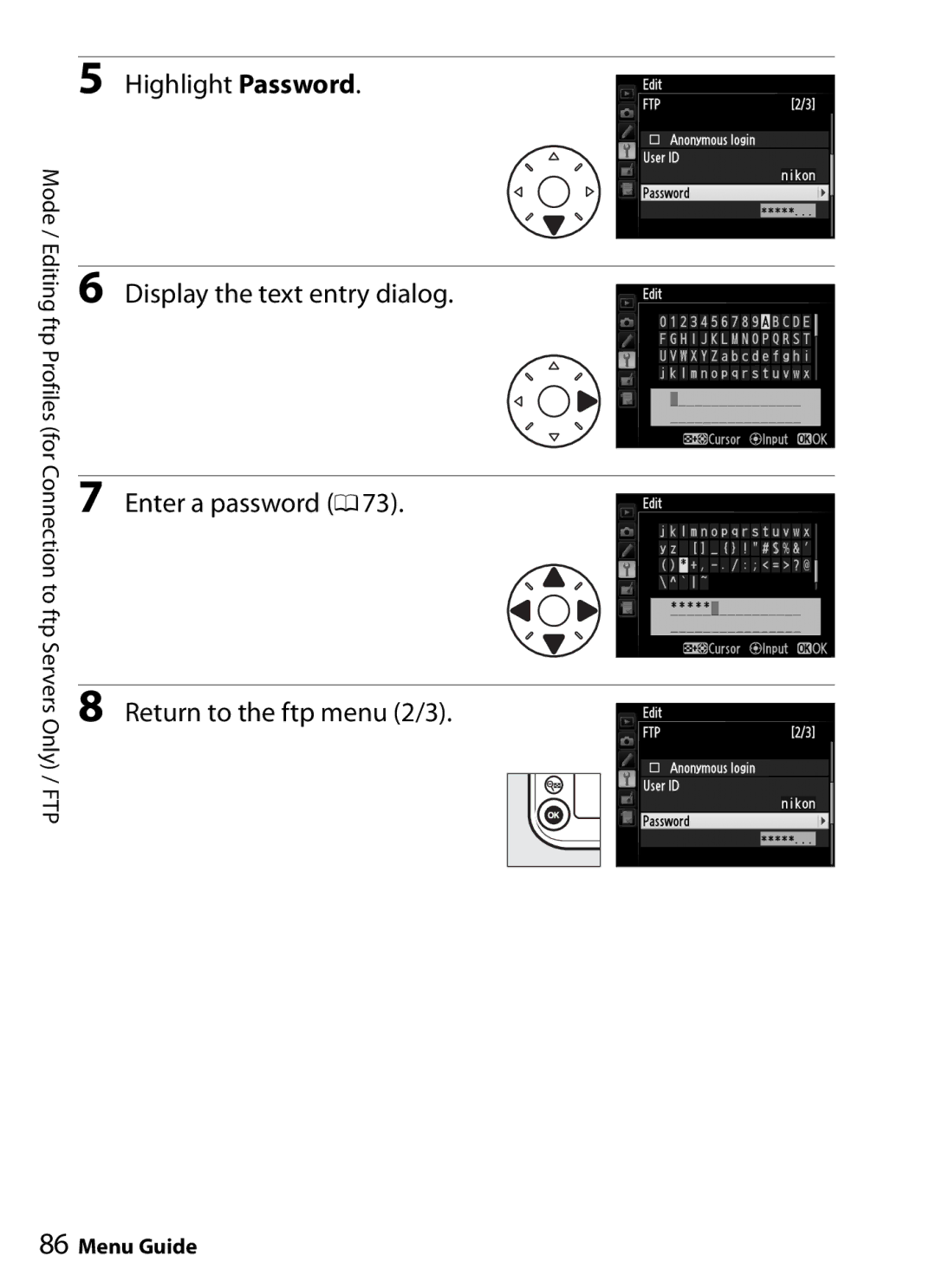 Nikon UT-1 user manual Highlight Password 