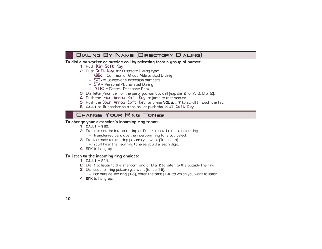 Nikon UX5000 Dialing By Name Directory Dialing, Change Your Ring Tones, To change your extension’s incoming ring tones 