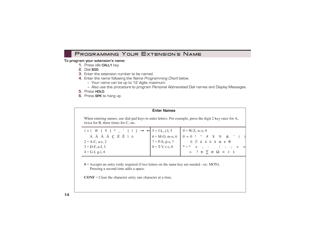 Nikon UX5000 manual Programming Your Extension’s Name, To program your extension’s name 