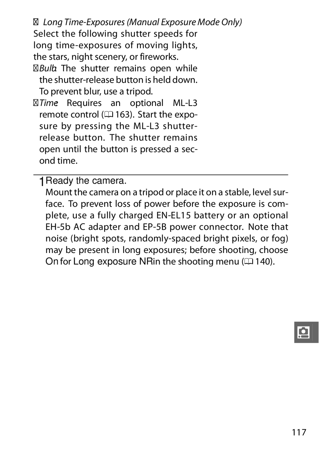 Nikon V1 manual Ready the camera, 117 