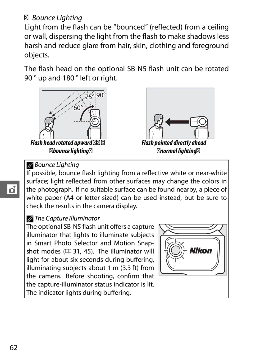 Nikon V1 manual ABounce Lighting, AThe Capture Illuminator 