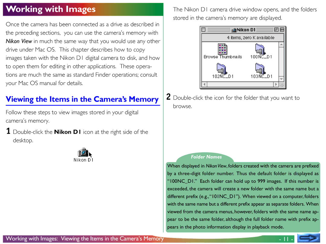 Nikon View DX manual Working with Images 