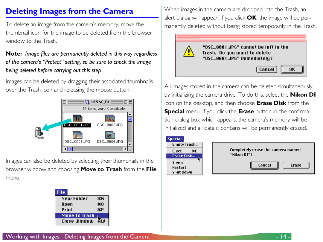 Nikon View DX manual Deleting Images from the Camera 