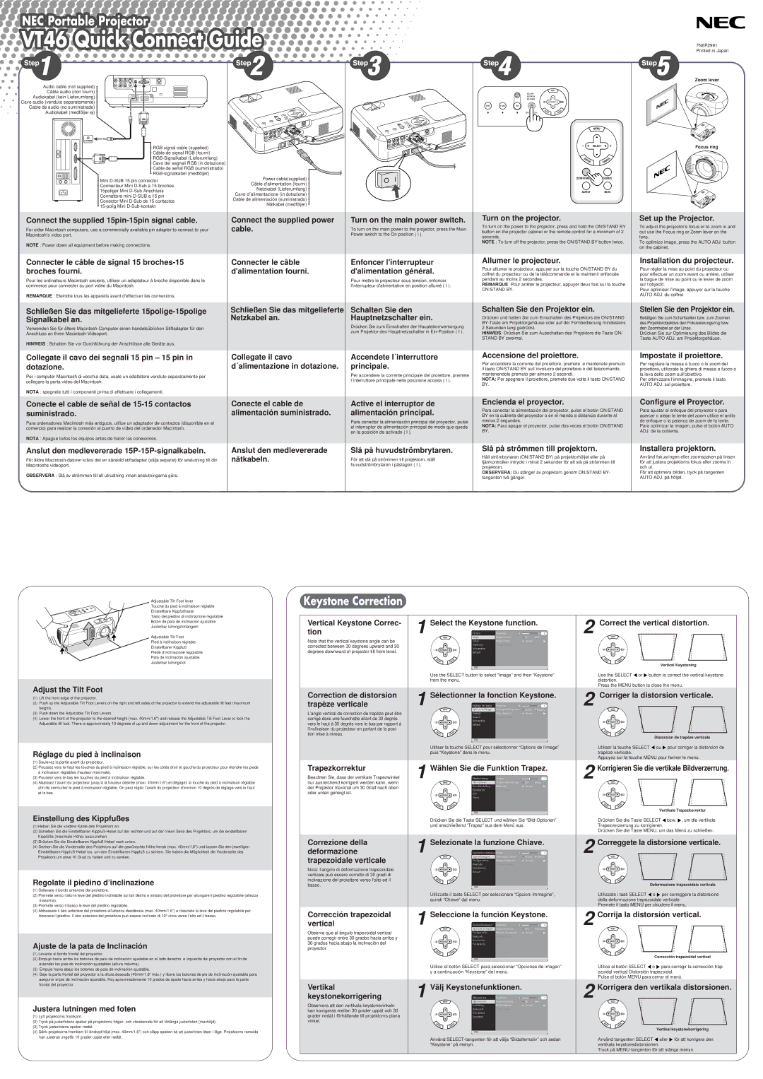 Nikon VT46 manual Connect the supplied 15pin-15pin signal cable, Connecter le câble de signal 15 broches-15 broches fourni 