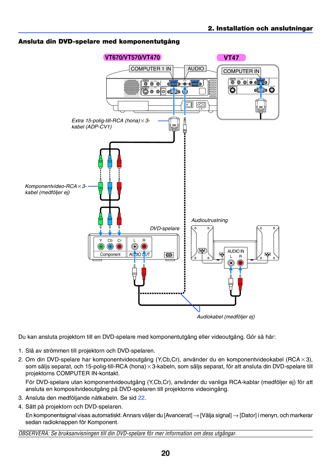 Nikon VT470 manual Audioutrustning 