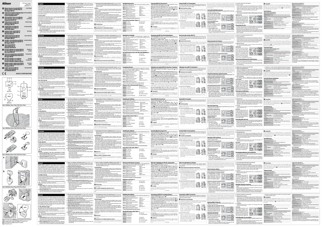 Nikon user manual Fernsteuerungsadapter WR-A10, For Your Safety, Supplied Accessories, Parts of the Controller Figure 