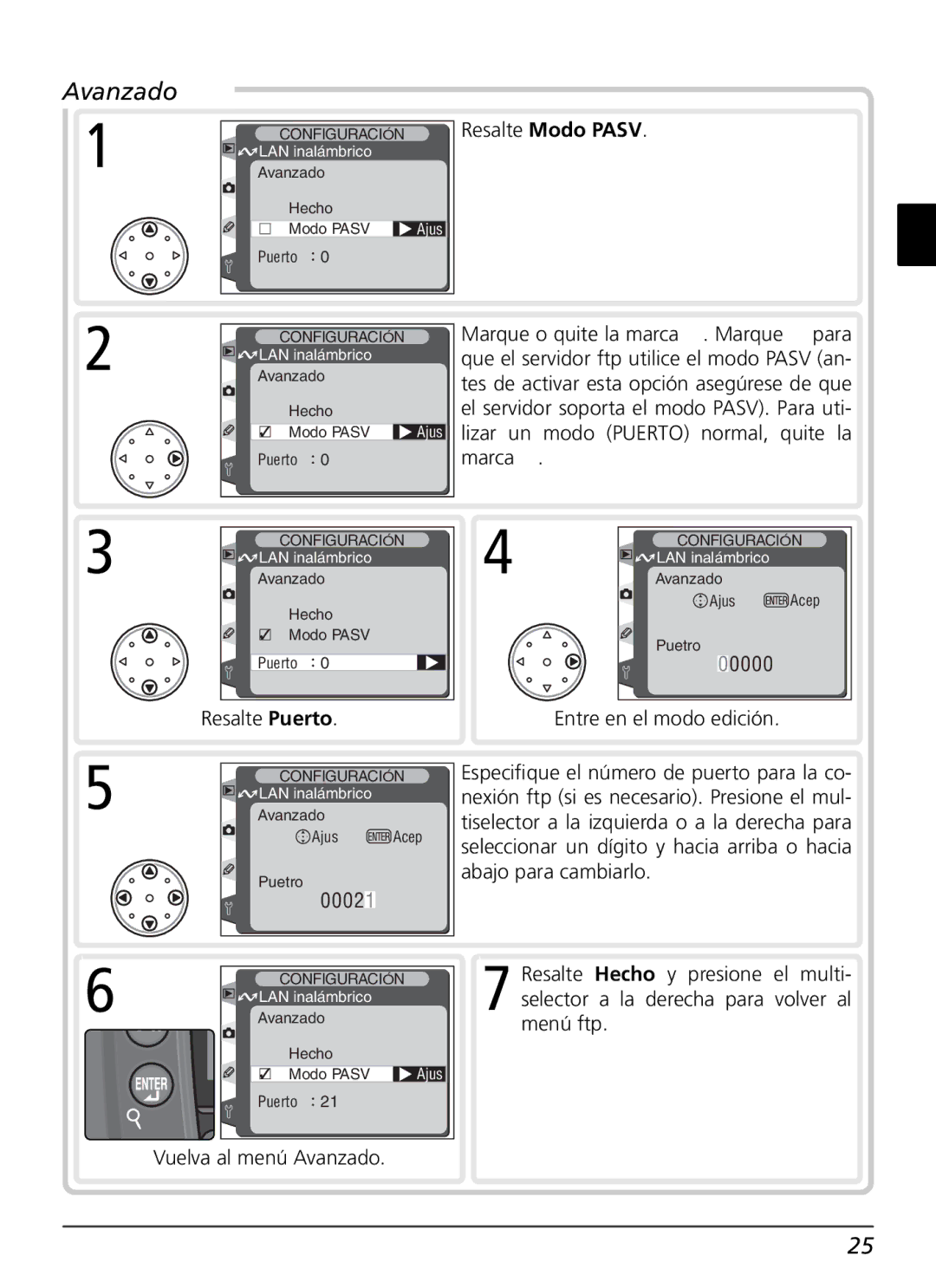 Nikon WT-1 user manual Avanzado 