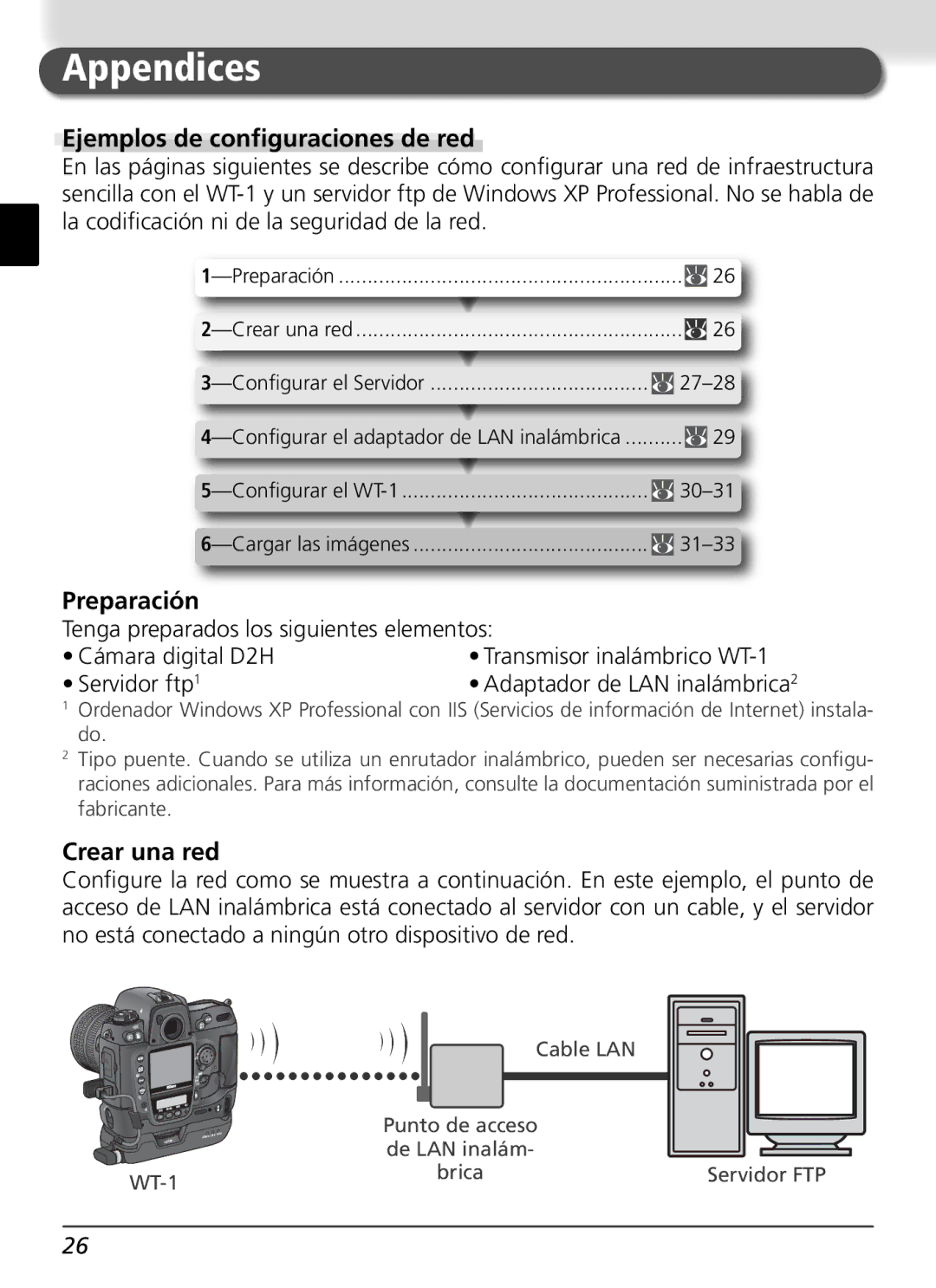 Nikon WT-1 user manual Ejemplos de conﬁguraciones de red, Crear una red 