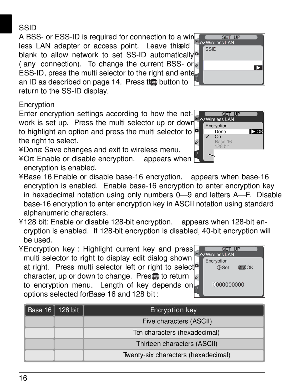 Nikon WT-1 Work is set up. Press the multi selector up or down, To highlight an option and press the multi selector to 