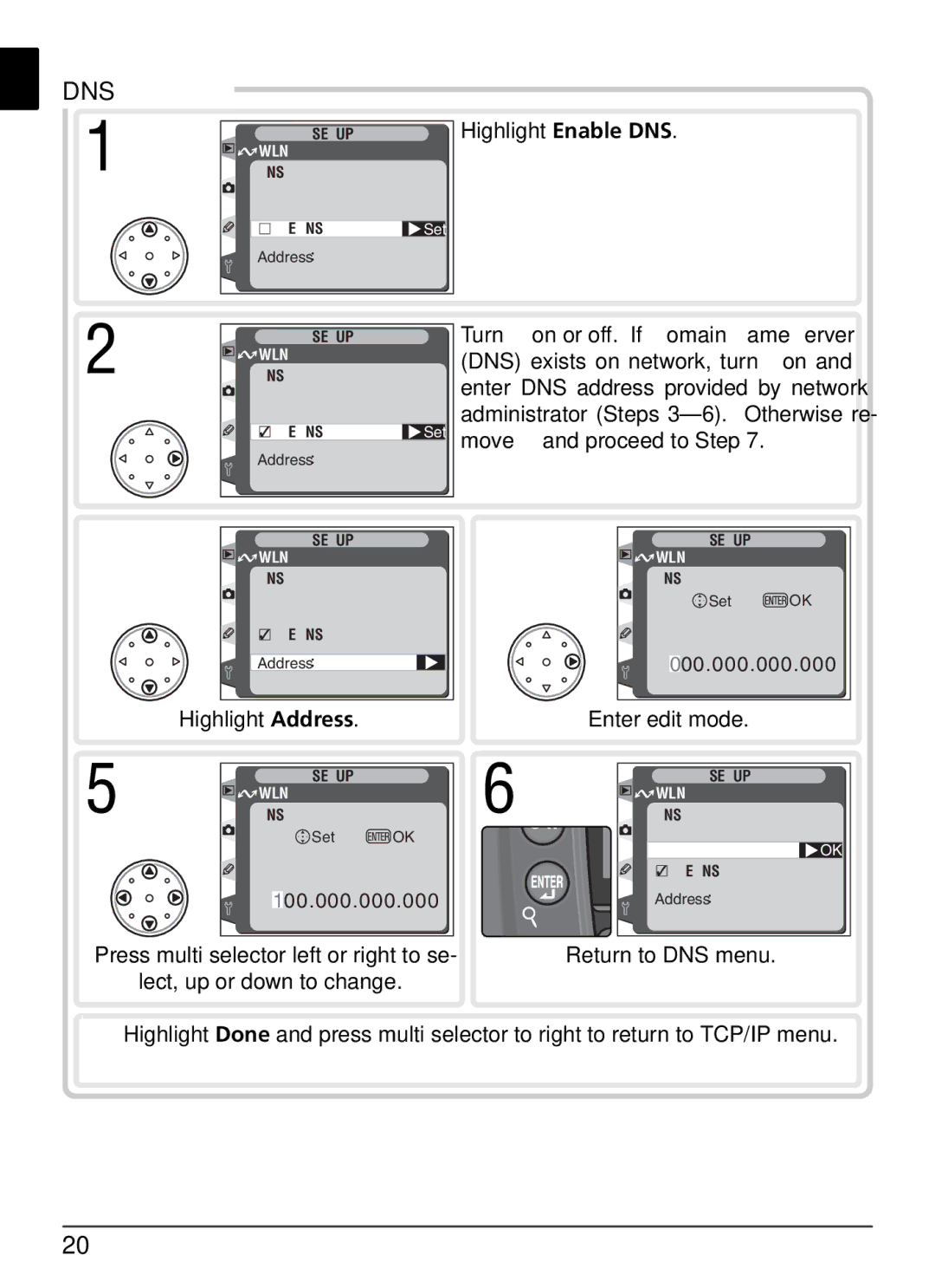 Nikon WT-1 user manual Dns 