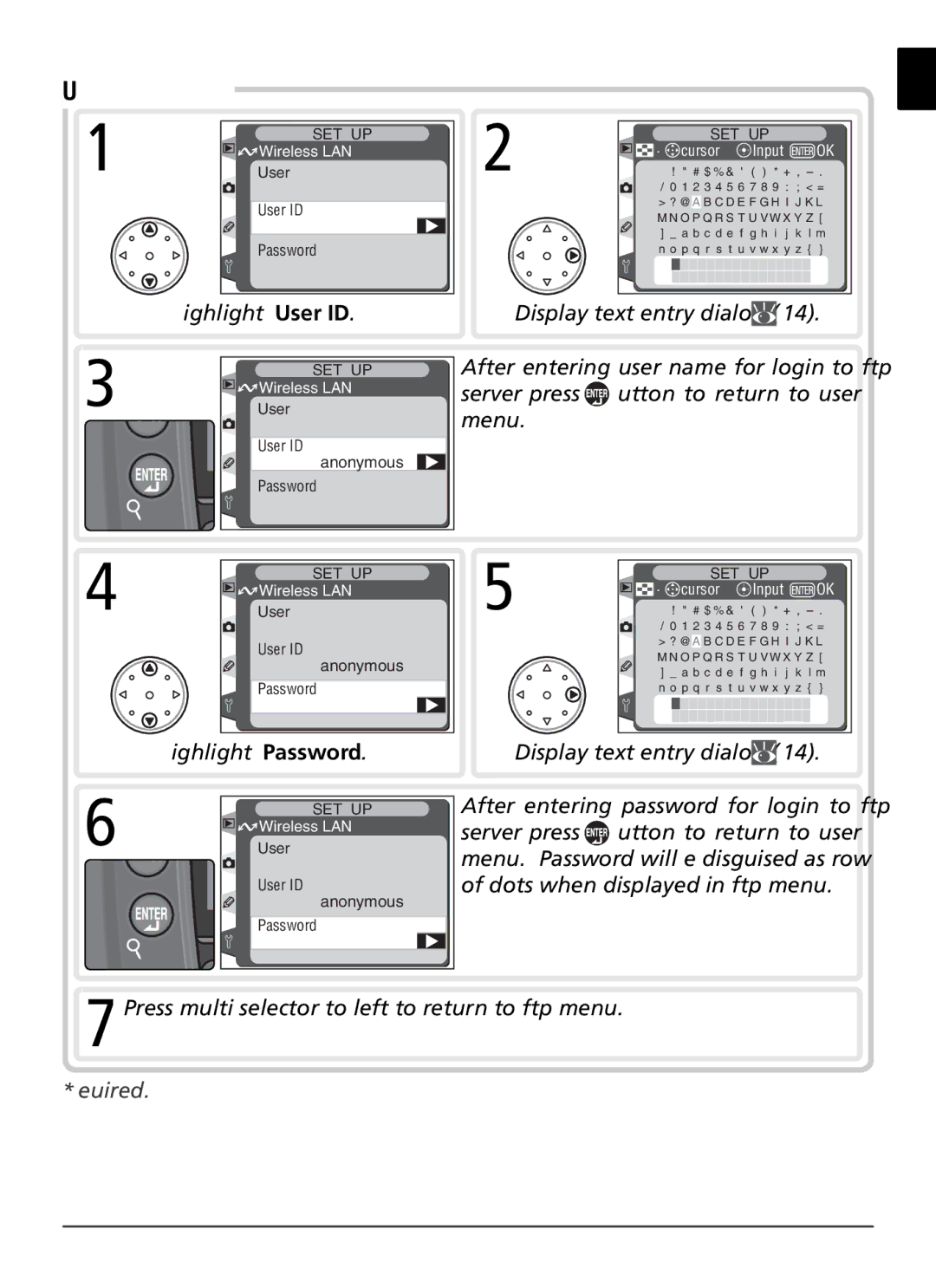 Nikon WT-1 user manual Highlight User ID 