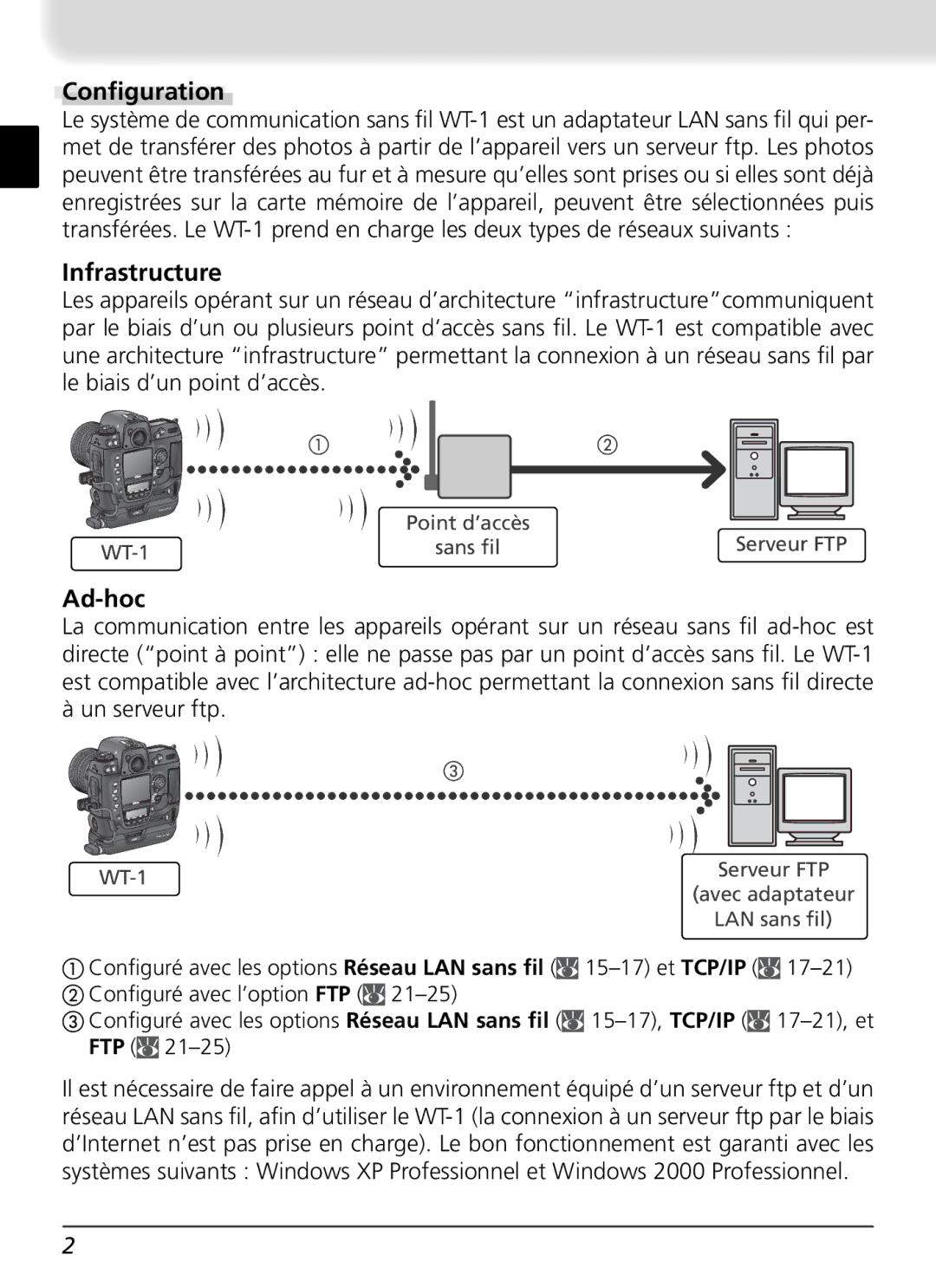 Nikon WT-1 user manual Conﬁguration, Infrastructure 