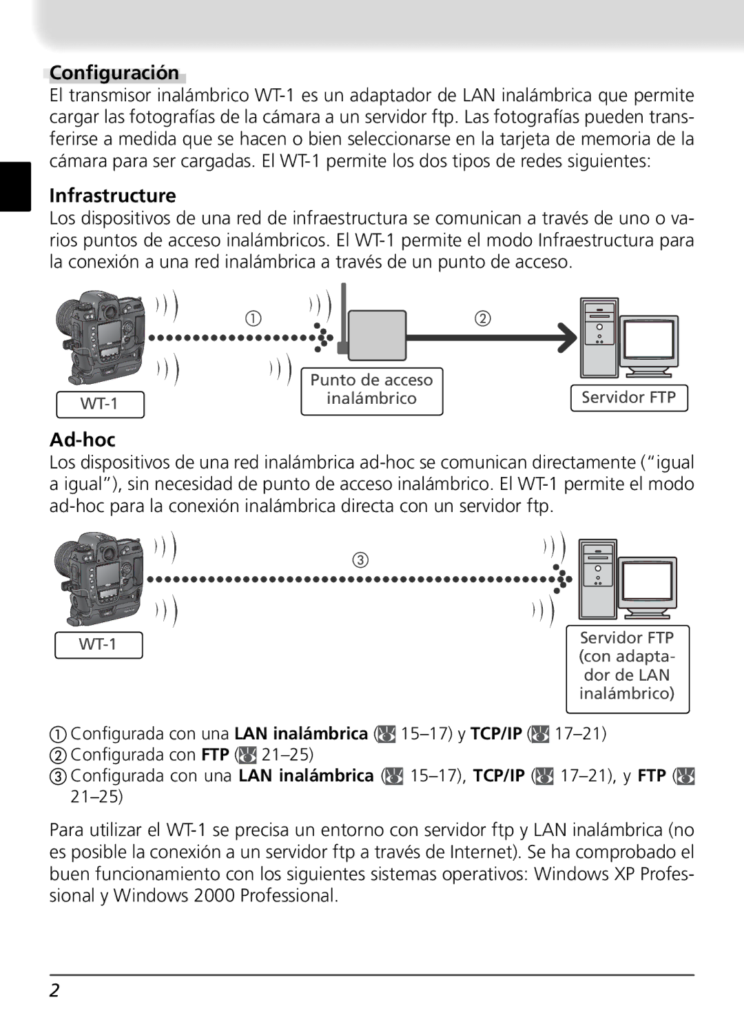 Nikon WT-1 user manual Conﬁguración, Infrastructure 