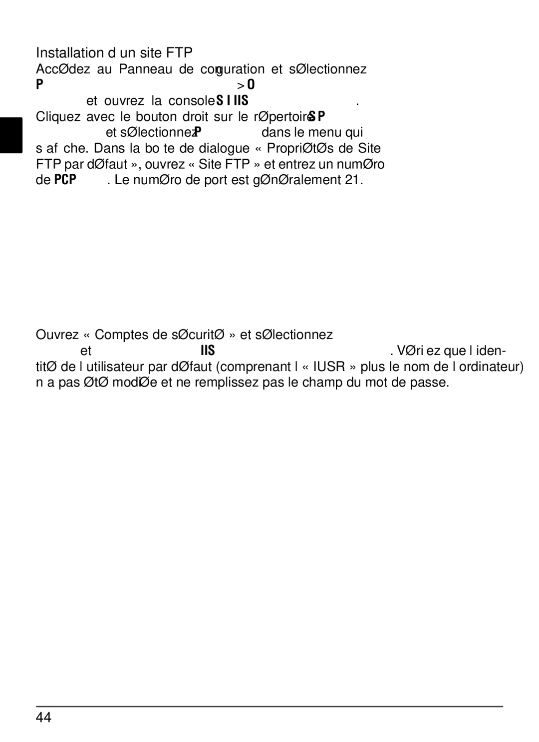 Nikon WT-2 user manual Installation d’un site FTP 