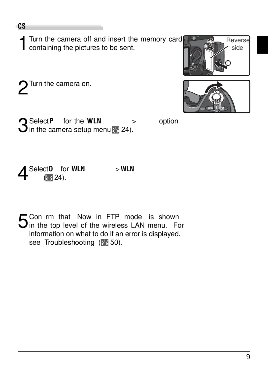 Nikon WT-2 user manual Containing the pictures to be sent, Side 