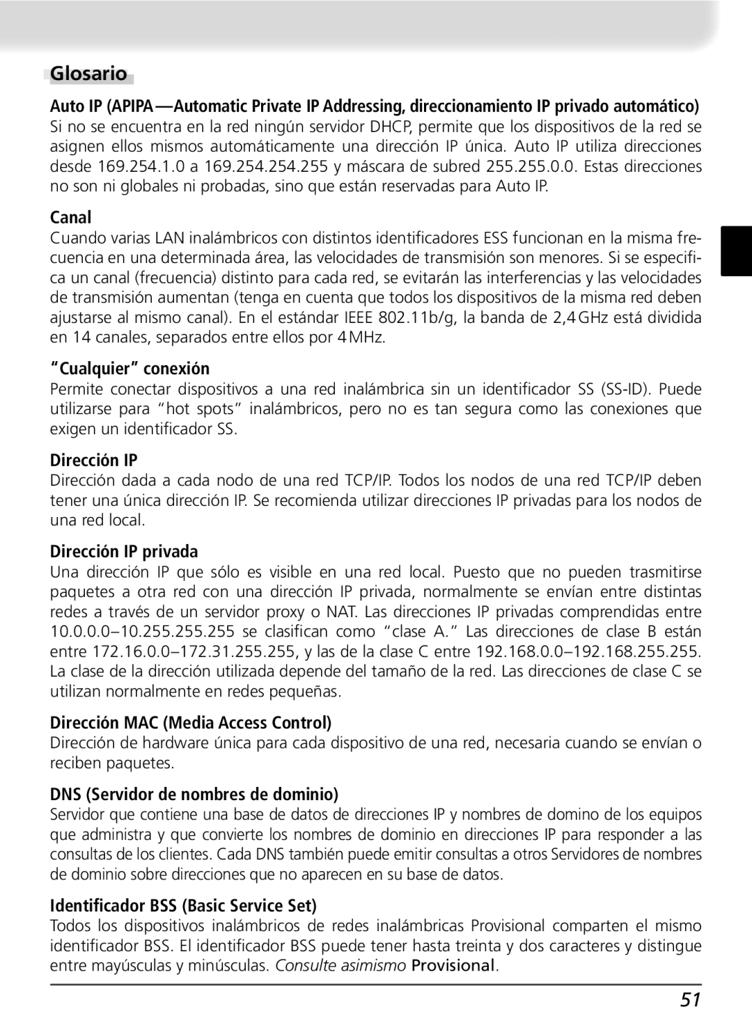 Nikon WT-2 user manual Glosario 