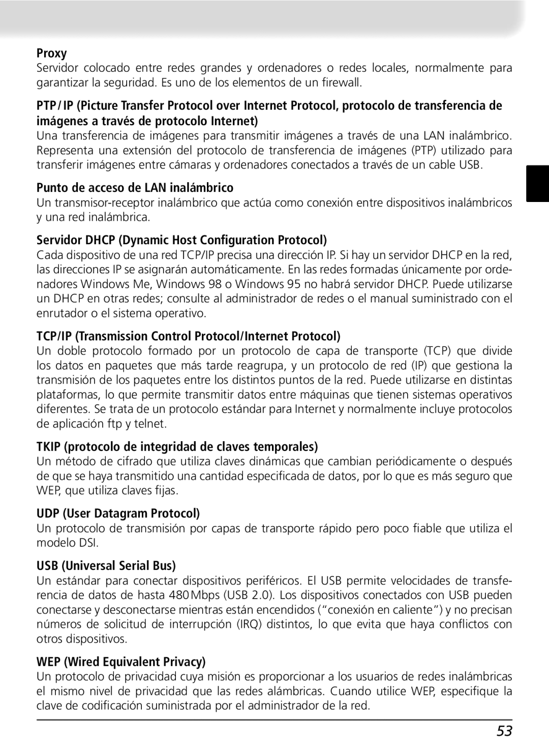 Nikon WT-2 user manual Punto de acceso de LAN inalámbrico, Servidor Dhcp Dynamic Host Conﬁguration Protocol 