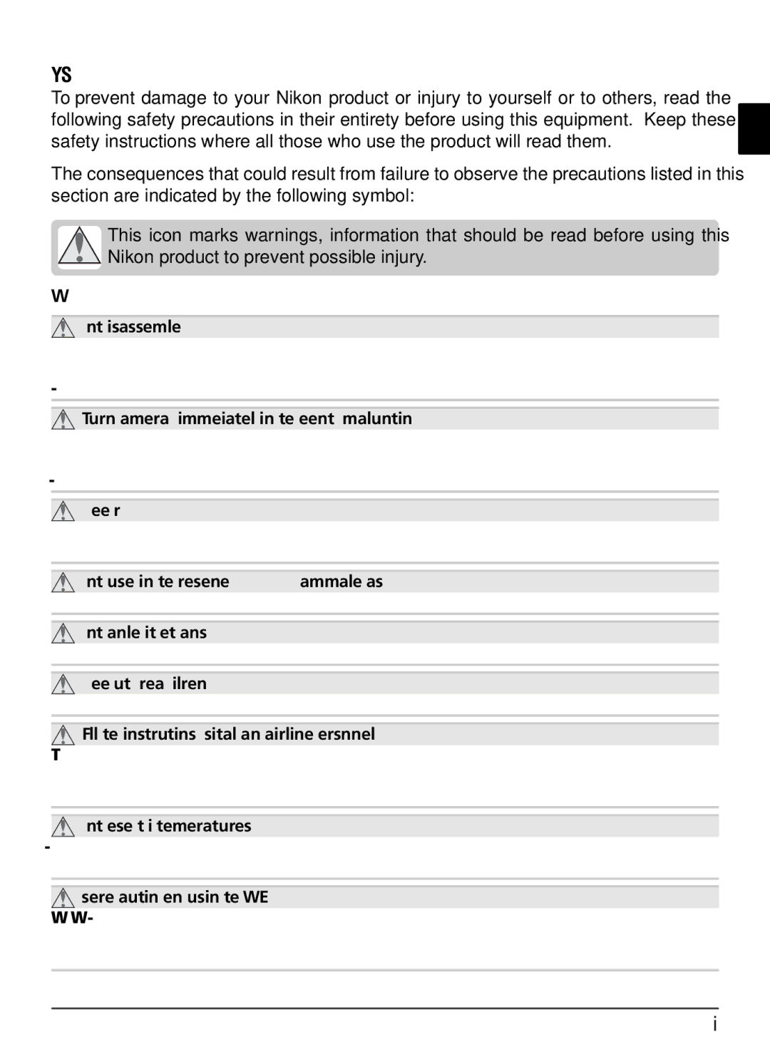 Nikon WT-2 user manual For Your Safety, Do not disassemble 