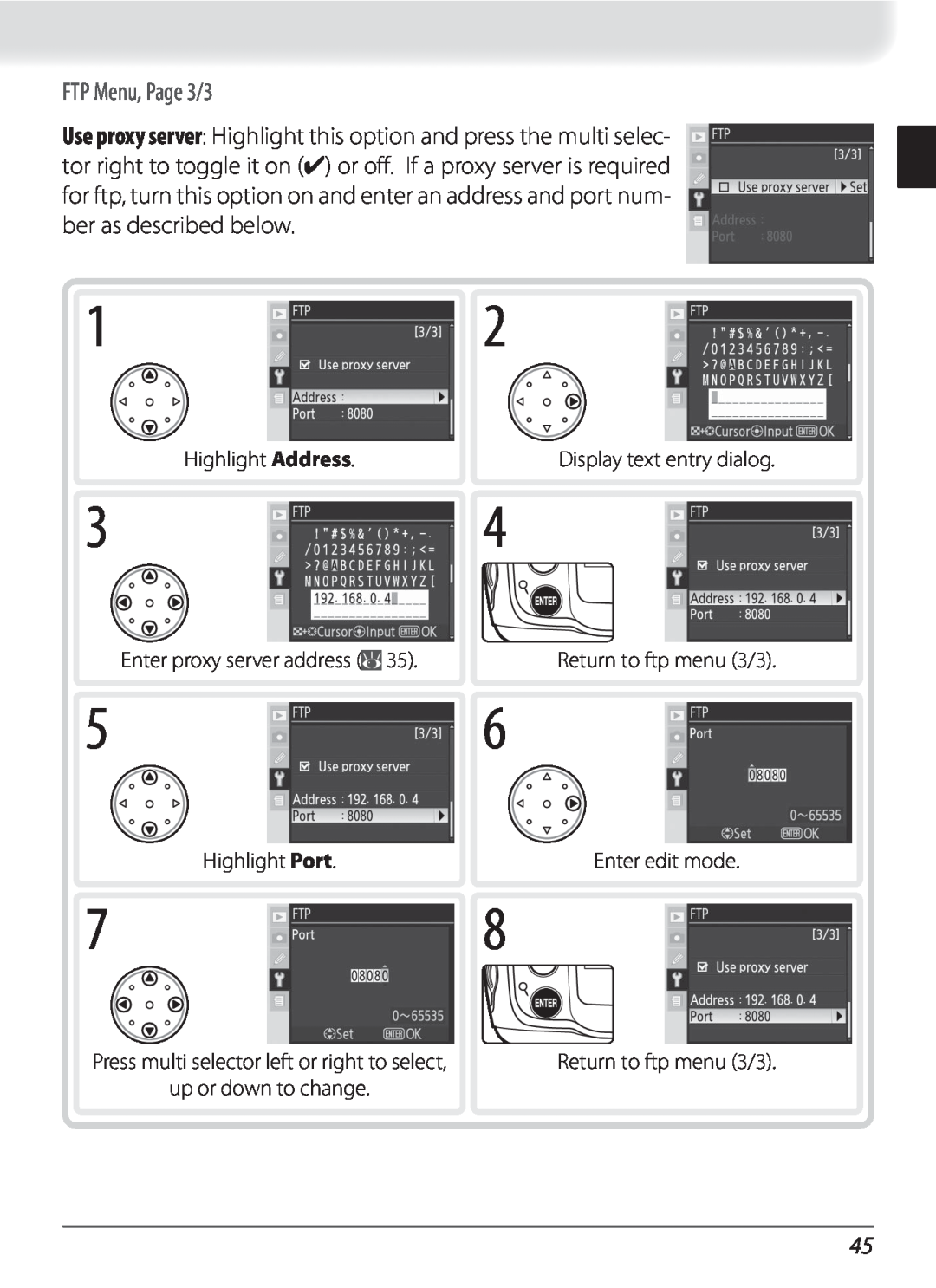 Nikon WT-3 user manual FTP Menu, Page 3/3 