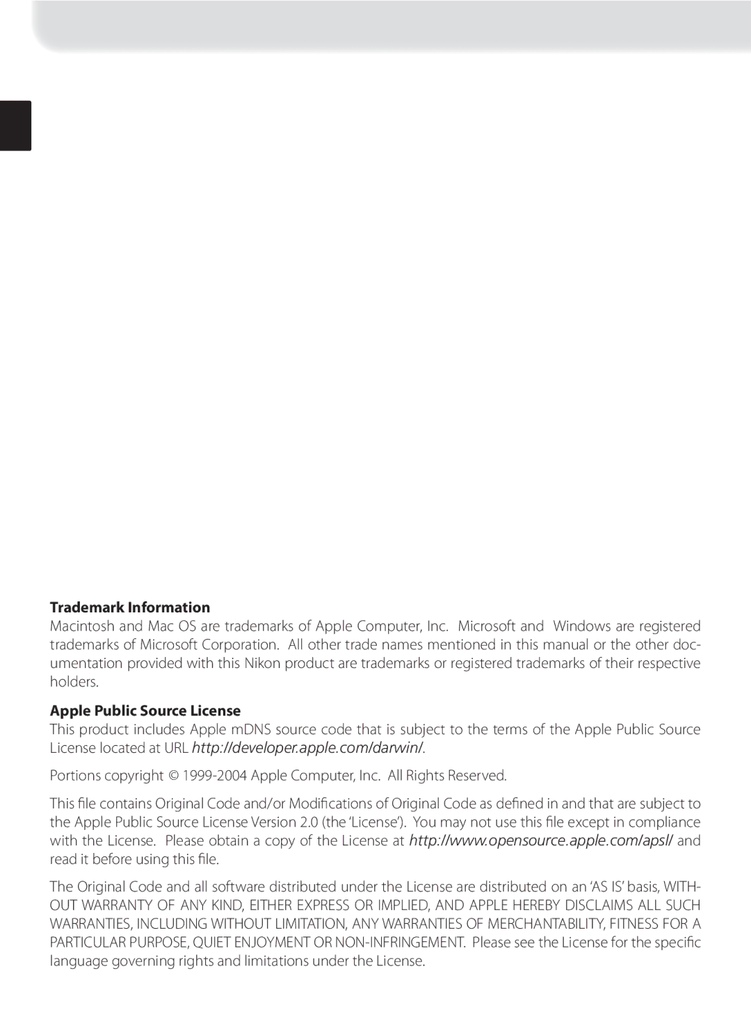 Nikon WT-3 user manual Trademark Information 