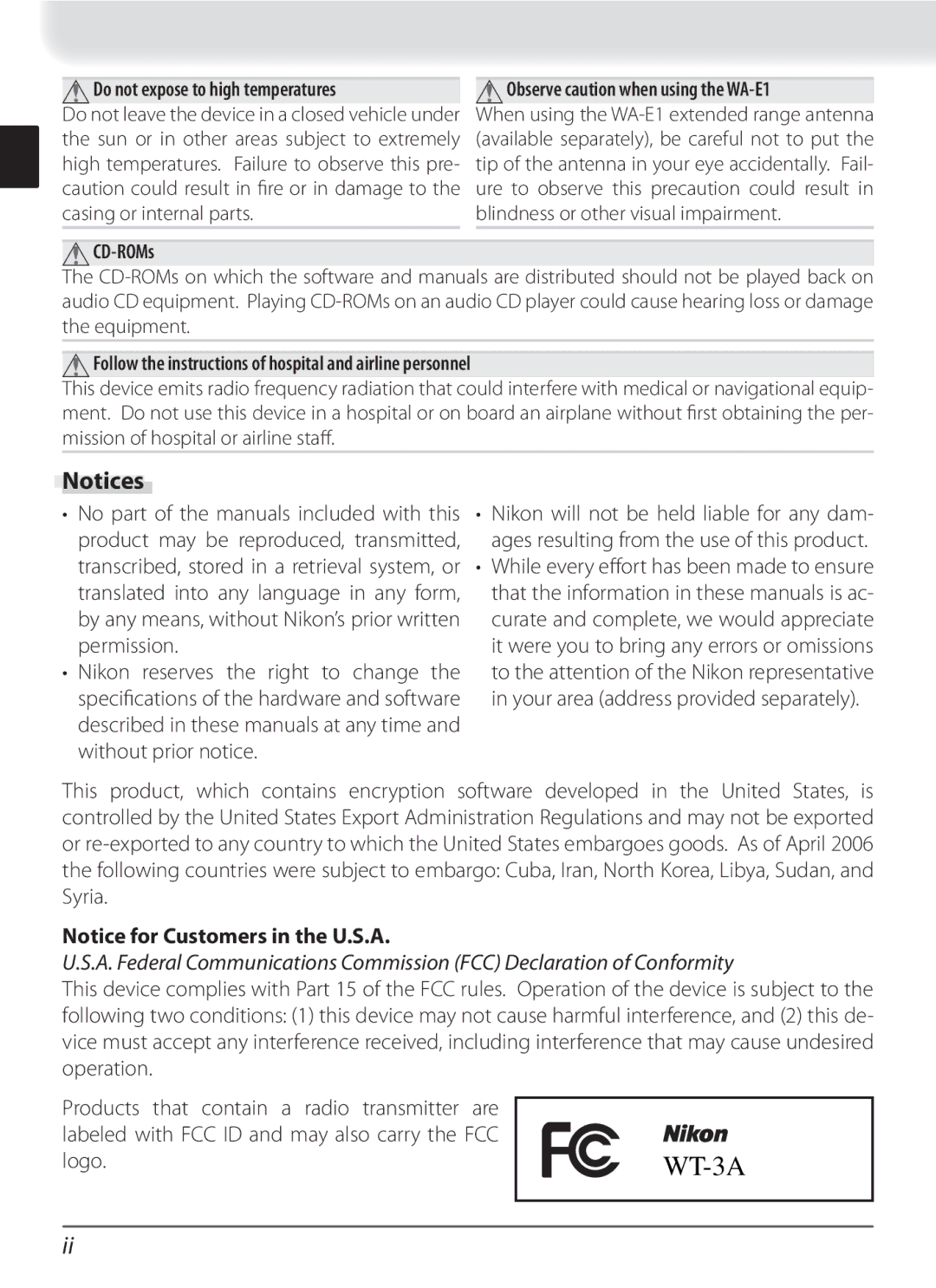 Nikon user manual WT-3A 